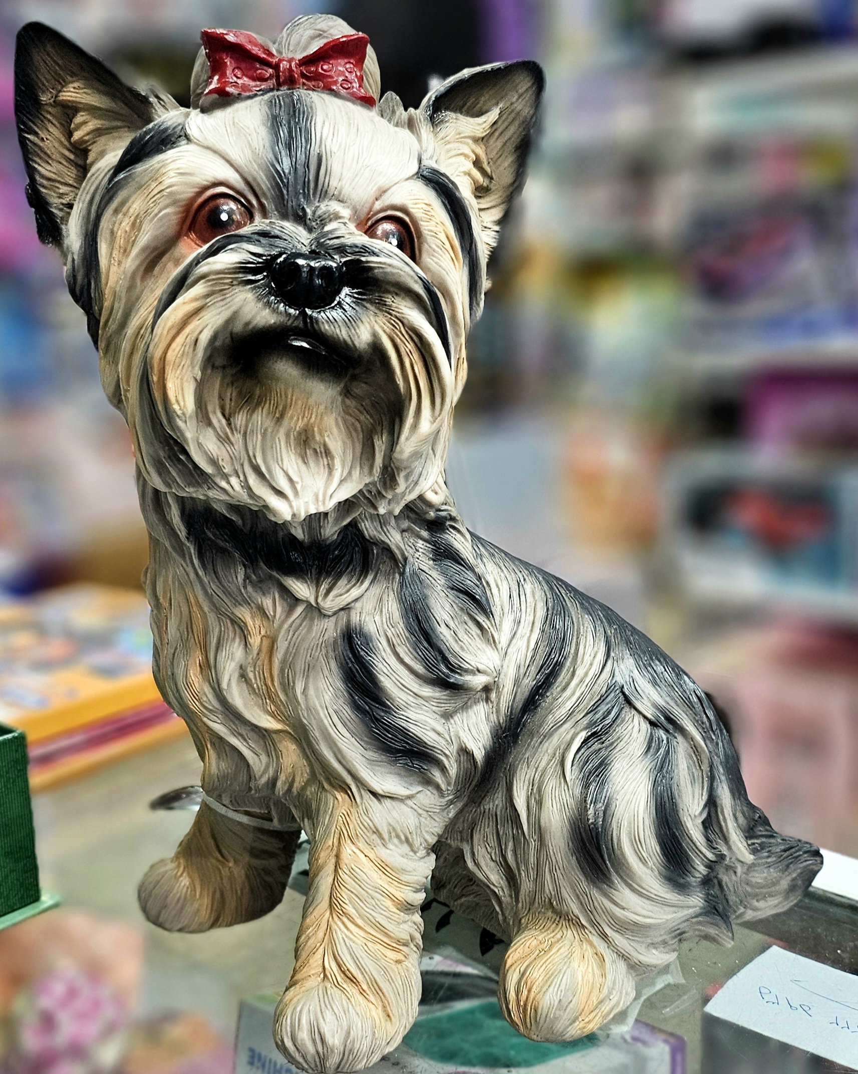 اکشن فیگور سگ ۳۰ سانتی نشسته پاپیون دار Yorkshire terrier dog toy