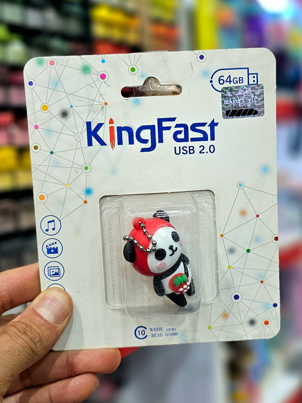 فلش مموری کینگ فست ۶۴ گیگ king fast طرح قلمبه و پاندا